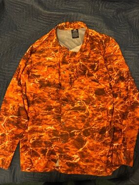 Mossy Oak Orange Flame Print Shirt